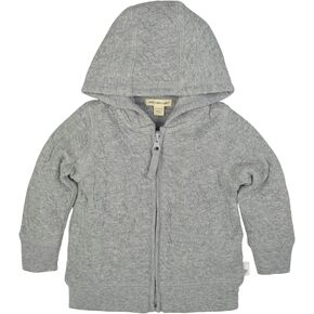 Burt's Bees Baby baby girls Sweatshirts, Lightweight Zip-up Jackets & Coats, Organic Cotton Hooded Sweatshirt, Heather Grey Quilted, Newborn US in Kuwait