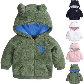 Infant Baby Girls Boys Fleece Hoodie Jacket Coat Winter Warm Cardigan with Ears
