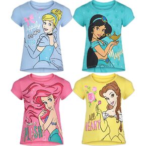Disney Princess Mulan Rapunzel Moana Tiana 4 Pack Short Sleeve Graphic T-Shirt in Saudi Arabia
