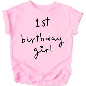 Girls 1st Birthday Shirt Heart Birthday Girl Shirt for Baby Girls One Year Old Retro Birthday