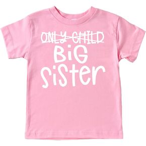 Olive Loves Apple Only Child to Big Sister Sibling Announcement Shirts for Baby and Toddler Girls Sibling Outfits