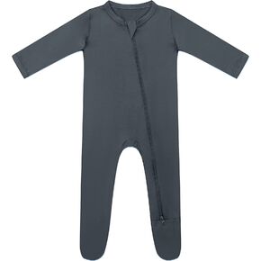 بيجامة HAPIU Bamboo Baby Footed Pajamas بسحاب أمامي في اتجاهين، أحذية Sleep 'N Play، 0-24 شهرًا