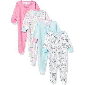 مجموعة ملابس نوم للفتيات الصغيرات من ماركة Onesies مكونة من 4 قطع، مجموعة متعددة من أحذية Sleep 'N Play in Kuwait