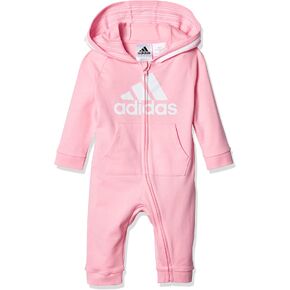 adidas baby-girls Infant Girls' and Baby Boys' Long Sleeve Hooded Coverall