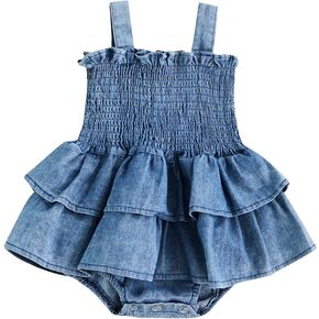 Baby Girls Summer Rompers Dress Newborn Plaid Floral Sunsuit Clothes Jumpsuits Headband Outfits