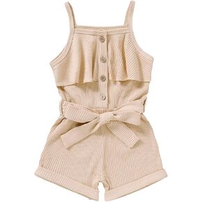 FOCUTEBB Toddler Girl Clothes Baby Summer Sleeveless Clothing Cute Halter Romper One-piece Jumpsuit Summer Clothes Set 1-5T in Saudi Arabia