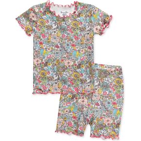 Vaenait Toddler Girls Boys Kids Girls Boys Animal Flower Patern Sleepwear Pajamas Summer Viscose Pjs