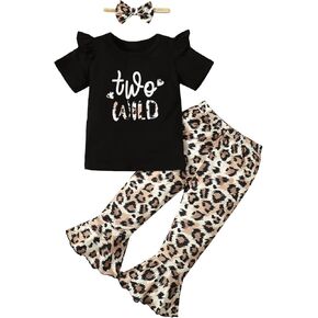 Baby Girl 2nd Birthday Outfit Girl 2 Year Old Birthday Outfit Toddler Leopard Clothes