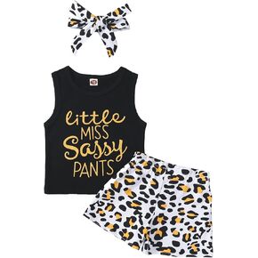 PigMaMa 3 Pcs Infant Baby Girl Clothes Sets Sleeveless Tank Tops Flower Pant Headband Outfits Toddler Clothes