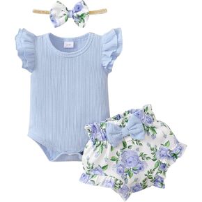 SUNNY PIGGY Baby Girl Clothes Infant Girl Outfit Newborn Girl Romper Summer Baby Girls’Clothing Short Set