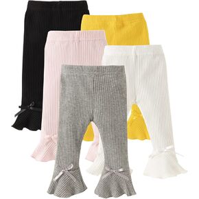 U·nikaka Toddler Baby Girl 0-48 Months 5-Pack Pants in Grey White Black Orange and Pink in Saudi Arabia