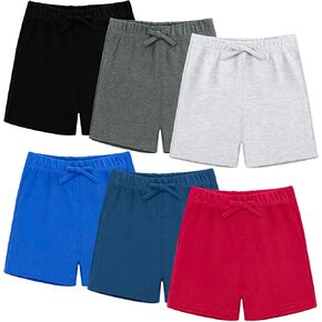 Resinta 6 Packs Unisex Baby Toddler Shorts Baby Cotton Solid Shorts with Drawstring Baby Breathable Soft Summer Clothes in Kuwait