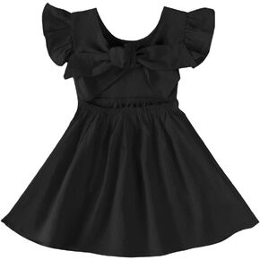 Toddler Baby Girl Dress Summer Cotton Linen Ruffle Halter Sleeveless Kids Casual Beach Party Dresses 2-7 Years in Saudi Arabia