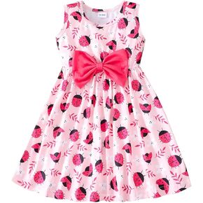 RETSUGO Little Girl A-Line Dresses Bowknot Dress for Baby Girls Casual Toddler Girl Dresses for Party Girl Dress 1-8 Years in Saudi Arabia