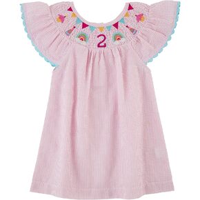 Mud Pie Girls Smocked Birthday Dress, Pink, 24 Months/2 Toddler in Saudi Arabia