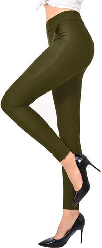 Ginasy Dress Pants for Women Business Casual Stretch Pull On Work Office Dressy Leggings Skinny Trousers with Pockets in Saudi Arabia
