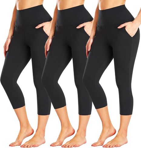 FULLSOFT 3 Pack Leggings for Women High Waisted Soft Tummy Control Yoga Pants for Workout Athletic Running Reg & Plus Size in Saudi Arabia