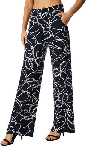 Urban CoCo Women's Boho Palazzo Pants Wide Leg Beach Pants High Waisted Lounge Pants with Pockets in Saudi Arabia