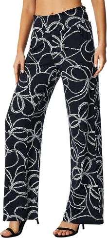 Urban CoCo Women's Boho Palazzo Pants Wide Leg Beach Pants High Waisted Lounge Pants with Pockets in Saudi Arabia