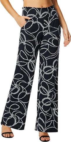 Urban CoCo Women's Boho Palazzo Pants Wide Leg Beach Pants High Waisted Lounge Pants with Pockets in Saudi Arabia