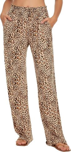 Urban CoCo Women's Boho Palazzo Pants Wide Leg Beach Pants High Waisted Lounge Pants with Pockets in Saudi Arabia