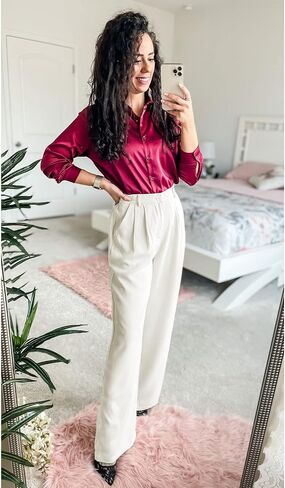 GRAPENT Wide Leg Pants for Women Work Business Casual High Waisted Dressy Pants Flowy Trousers Office in Saudi Arabia