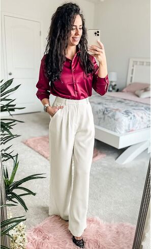 GRAPENT Wide Leg Pants for Women Work Business Casual High Waisted Dressy Pants Flowy Trousers Office in Saudi Arabia