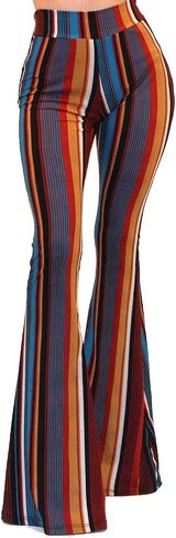 Vivicastle Women's USA Boho Comfy Stretchy Bell Bottom Flare Pants in Kuwait