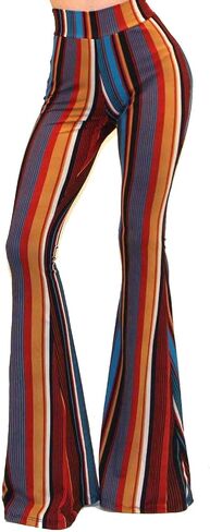 Vivicastle Women's USA Boho Comfy Stretchy Bell Bottom Flare Pants in Kuwait