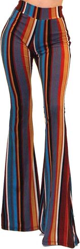 Vivicastle Women's USA Boho Comfy Stretchy Bell Bottom Flare Pants in Kuwait