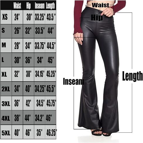 Women's J2 Love Faux Leather Bell Botom Flare Pants in Saudi Arabia