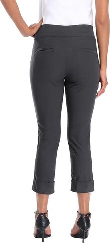 HDE Pull On Capri Pants for Women with Pockets Elastic Waist Cropped Pants in Saudi Arabia