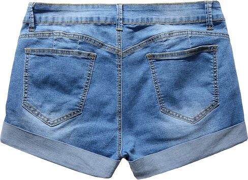 vanberfia Women's Stretchy Denim Jean Shorts with Pockets… in Saudi Arabia