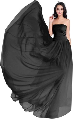 v28 Women Full/Ankle Length Elastic Pleated Retro Maxi Chiffon Long Skirt in Saudi Arabia