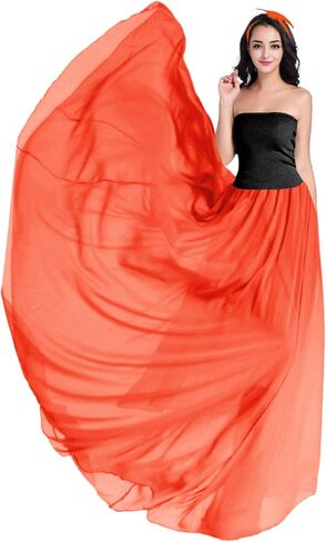 v28 Women Full/Ankle Length Elastic Pleated Retro Maxi Chiffon Long Skirt in Saudi Arabia