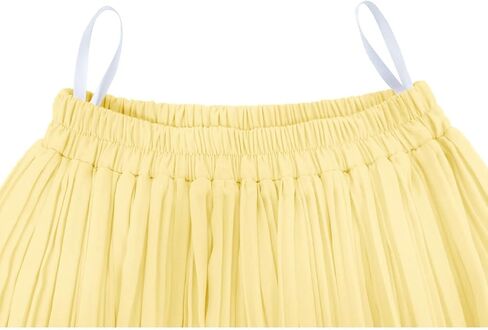 Kingfancy Women's Pleated Skirt Chiffon Elastic Waist A-Line Midi Length Skirt in Saudi Arabia