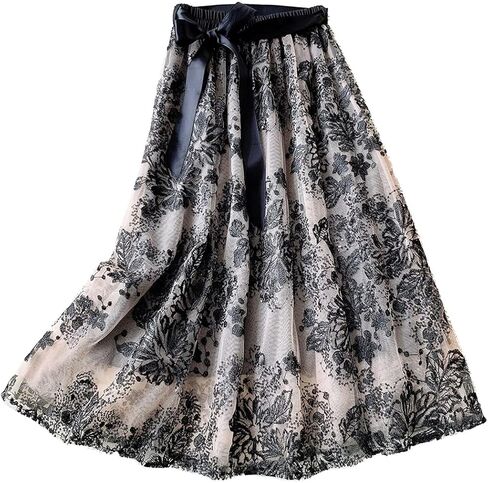 Femiserah Women's Long Rainbow A Line Tulle Tutu Skirts Tiered Skirt Petticoat in Saudi Arabia