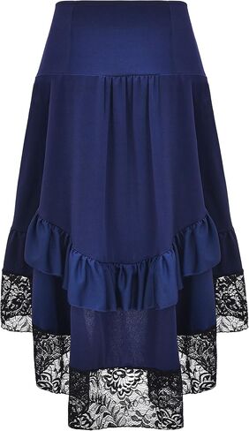 Alivila.Y Fashion Womens Gothic Steampunk Skirt Asymmetrical High Low Dress in Saudi Arabia