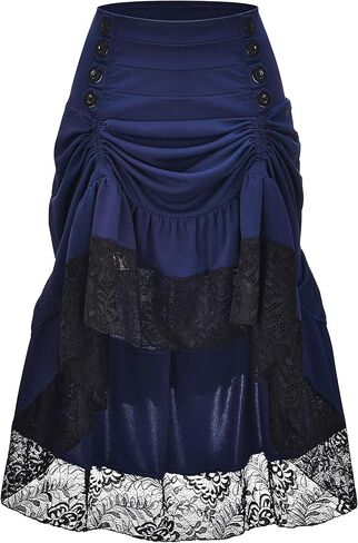 Alivila.Y Fashion Womens Gothic Steampunk Skirt Asymmetrical High Low Dress in Saudi Arabia