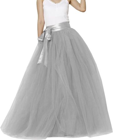 EllieHouse Womens Long Tutu Party Evening Tulle Skirt PC05 in Saudi Arabia