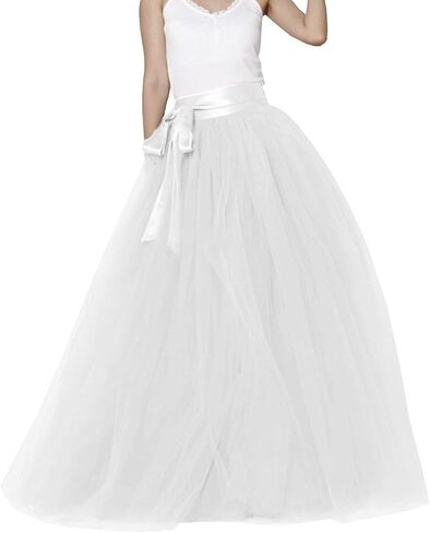 EllieHouse Womens Long Tutu Party Evening Tulle Skirt PC05 in Saudi Arabia