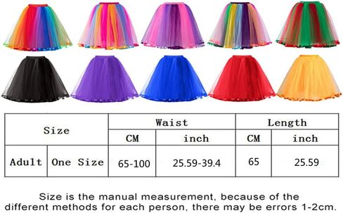 MisShow Womens Rainbow Tutu Skirt Layered Tulle Skirt Girls Colorful Halloween Costumes Tutu in Saudi Arabia