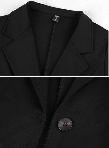 Genhoo Women's Long Sleeve Blazer Open Front Cardigan Jacket Work Office Blazer with Zipper Pockets S-3XL in Saudi Arabia