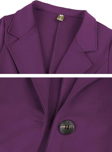 Genhoo Women's Long Sleeve Blazer Open Front Cardigan Jacket Work Office Blazer with Zipper Pockets S-3XL in Saudi Arabia