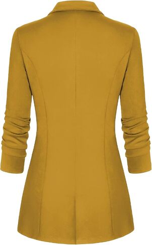 Genhoo Women's Long Sleeve Blazer Open Front Cardigan Jacket Work Office Blazer with Zipper Pockets S-3XL in Saudi Arabia