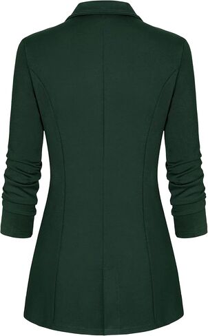 Genhoo Women's Long Sleeve Blazer Open Front Cardigan Jacket Work Office Blazer with Zipper Pockets S-3XL in Saudi Arabia