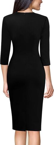VFSHOW Womens Square Neck Work Business Cocktail Party Bodycon Sheath Dress in Saudi Arabia