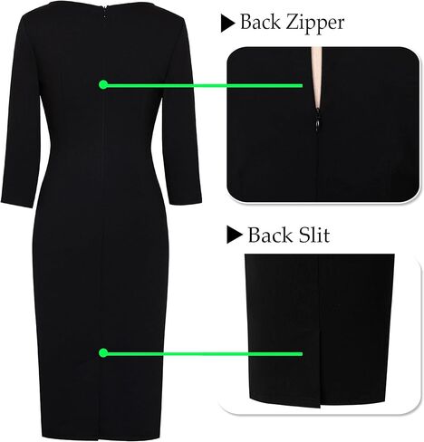 VFSHOW Womens Square Neck Work Business Cocktail Party Bodycon Sheath Dress in Saudi Arabia
