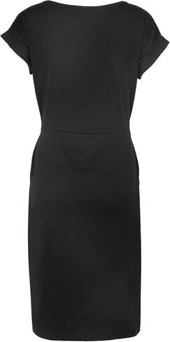 PALINDA Women's Striped Elegant Short Sleeve Wear to Work Casual Pencil Dress with Belt in Kuwait