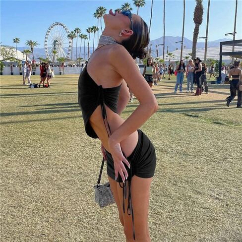 المرأة مثير قطعتين تنورة مجموعات حمالة الجوف خارج أنبوب القمم Bodycon التنانير الصغيرة بلون ليلة نادي الزي الزي in Kuwait